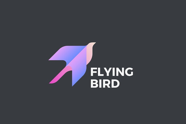 Flying Bird Logo Geometric design style