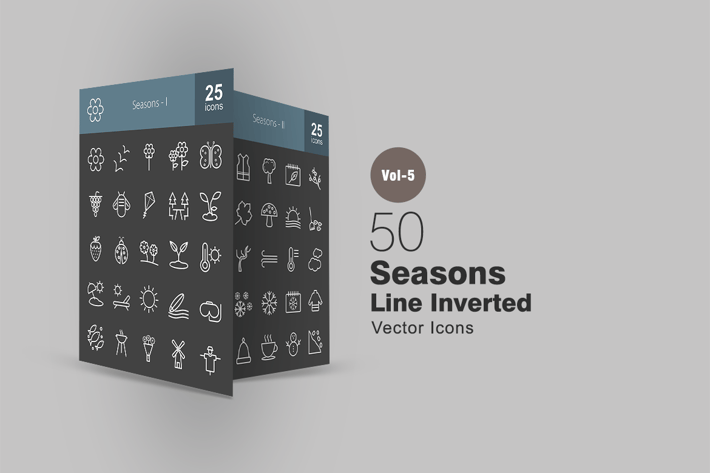 50 Seasons Line Inverted Icons