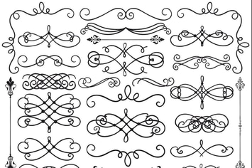 Hand Drawn Black Doodle Design Elements. Dividers.