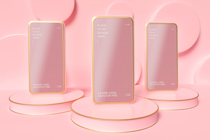 Three Smartphone Mockup