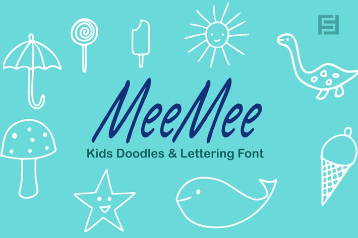 MeeMee Kids Doodles / Icons & Lettering Font