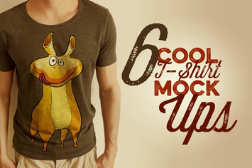 6 Retro/Vintage T-shirt Mock-ups