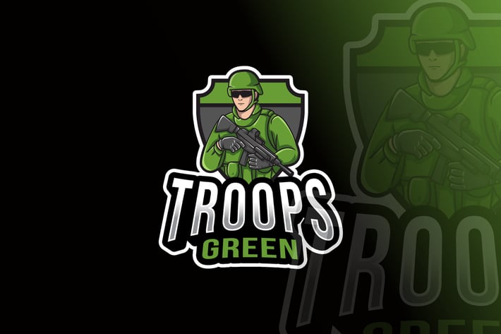 Troops Green Logo Template
