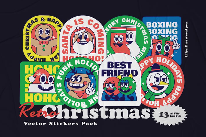 Christmas Sticker Illustration Pack