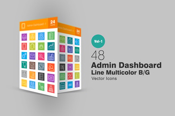 48 Admin Dashboard Line Multicolor Icons