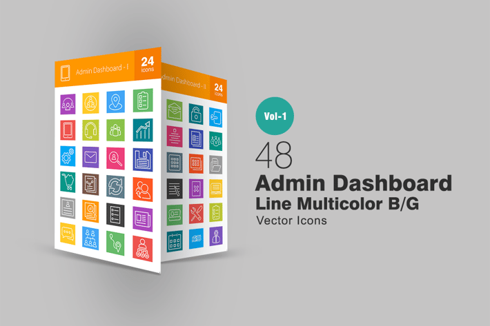 48 Admin Dashboard Line Multicolor Icons