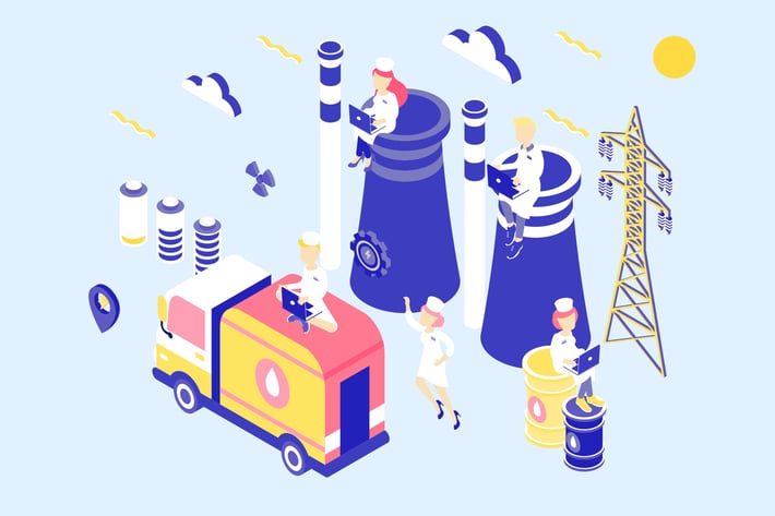 Power Industry Isometric Illustration