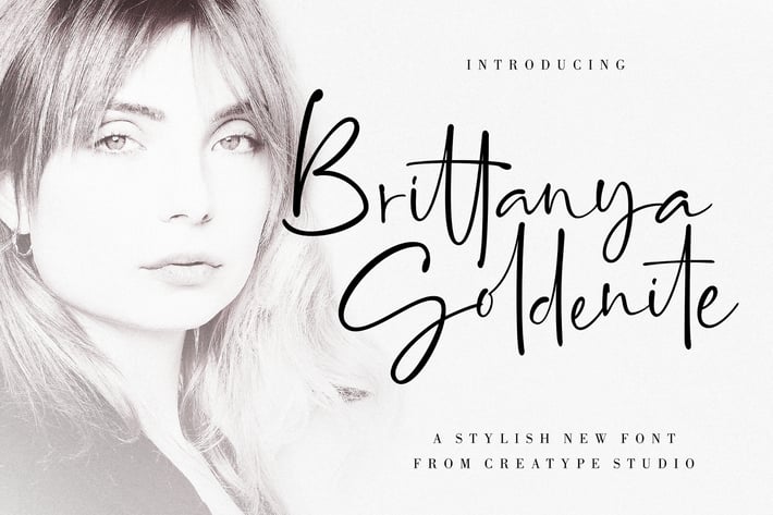Brittanya Goldenite Signature Business Font