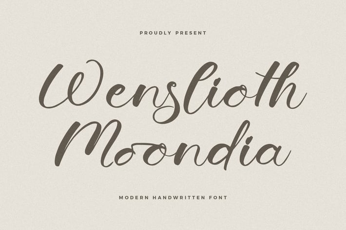 Wenslioth Moondia Modern Handwritten Font