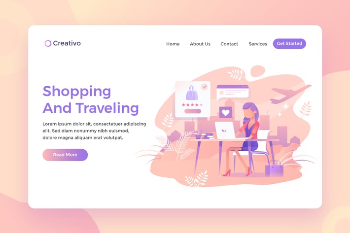Shopping and Travelling, Ecommerce Landing Page