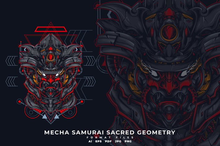 MECHA SAMURAI SACRED GEOMETRY