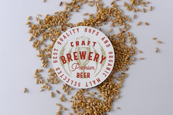 wheat Coaster Mockup