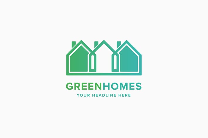 Green Homes Logo Template