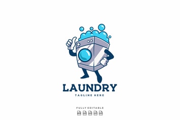 Laundry Logo Mascot Template