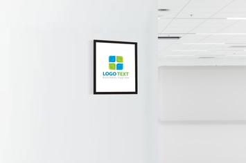 Square Office Wall Logo Mock Up