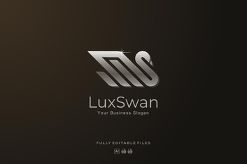 Swan Luxury Line Art Style Logo Template
