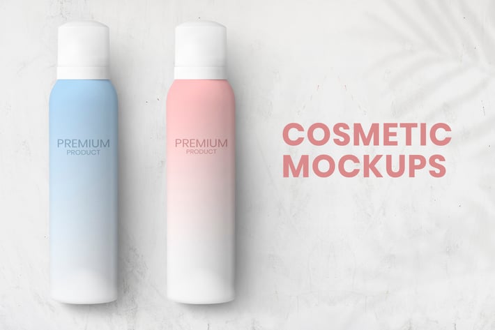 Spray bottles mockup for branding and packaging
