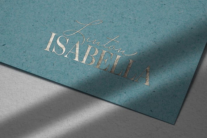 Embossed Silver Logo Mockup on Recycled Paper