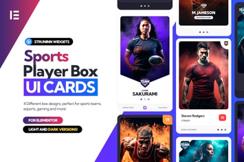 Sports Player Box - Elementor UI Cards 