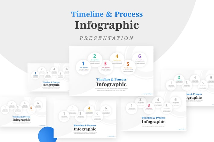 Six Process White Circles Infographic Presentation