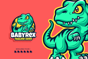 Baby T-Rex Cartoon Character Business Logo