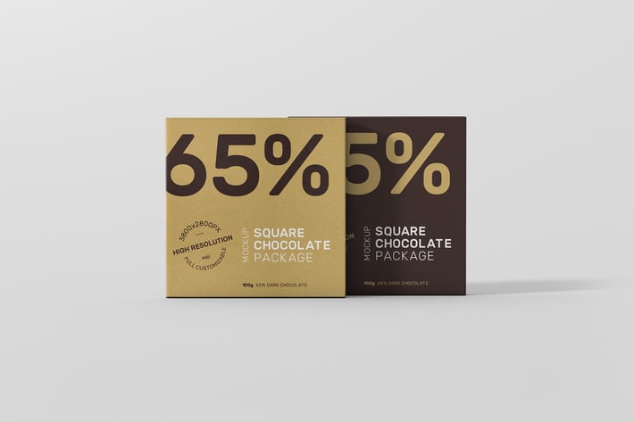 Chocolate Packaging Mockup Square Size