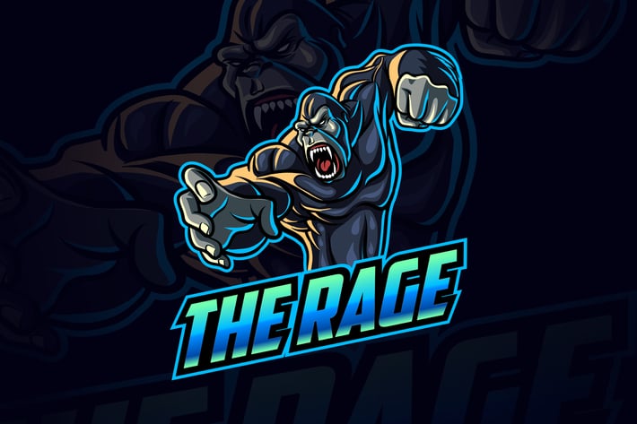 Angry Gorilla Esports and Sports Mascot Logo