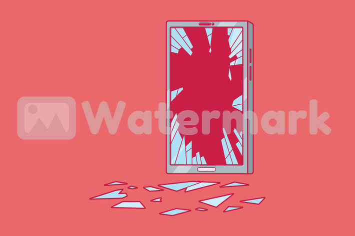 Smartphone with broken screen
