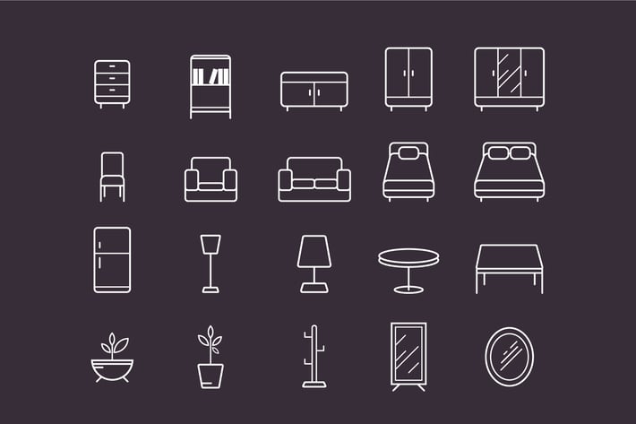 20 Furniture Icons Set
