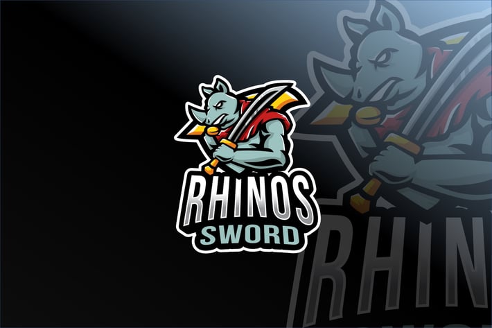 Rhinos Sword Esport Logo Template