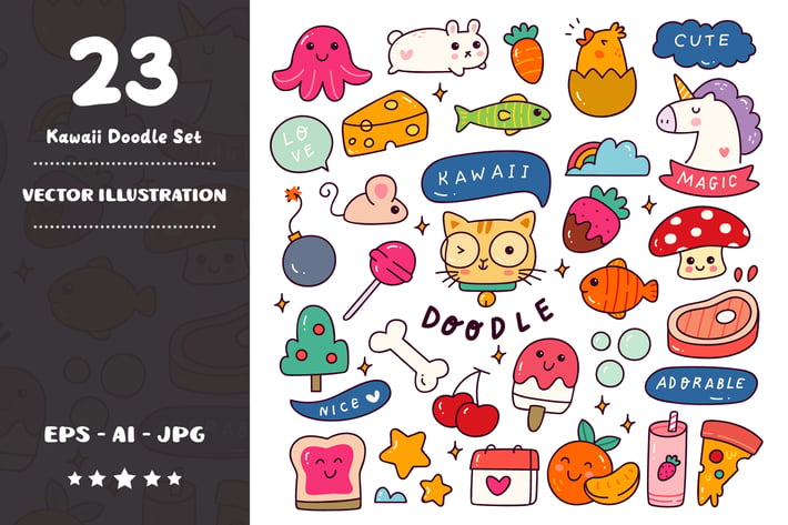 Kawaii Doodle Set