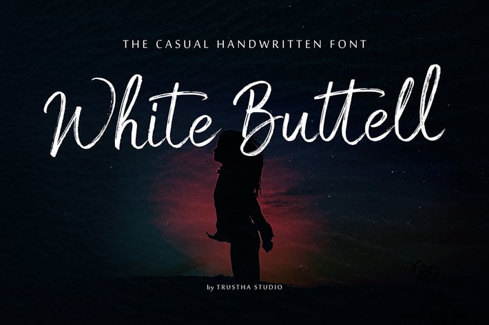 White Buttell Brush Font