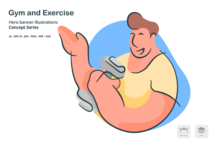 Gym Exercise Vector Illustration