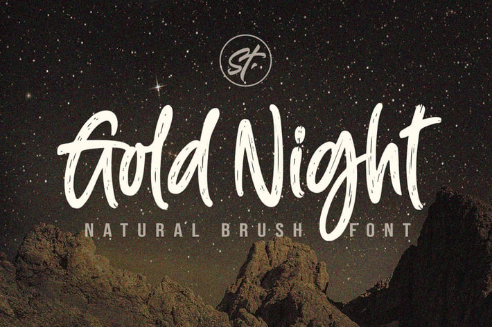 Gold Night - Natural Brush Font