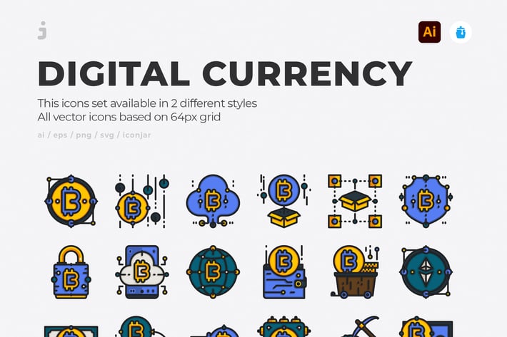 30 Digital Currency Icons