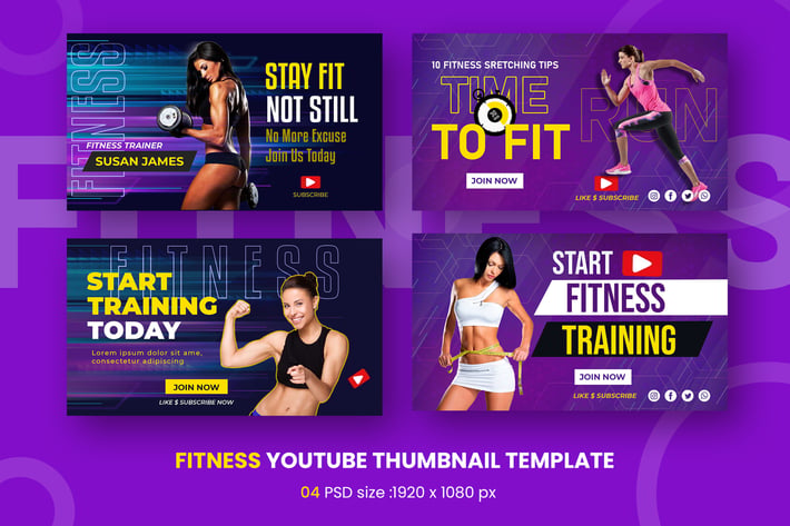Fitness Youtube Thumbnail Template