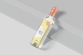 Square Glass Bottle Label Mockups