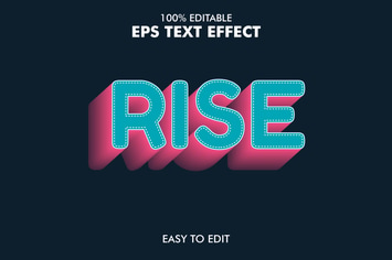 Rise -  Editable 3D Text Effect EPS 