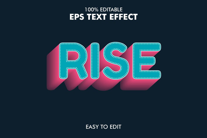 Rise -  Editable 3D Text Effect EPS 