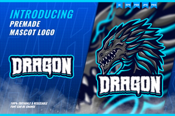 Blue Dragon - Mascot Esport Logo Template