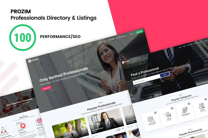 Prozim - Professionals Directory & Listings Templa