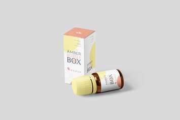 Amber Bottle Box Mockup Set
