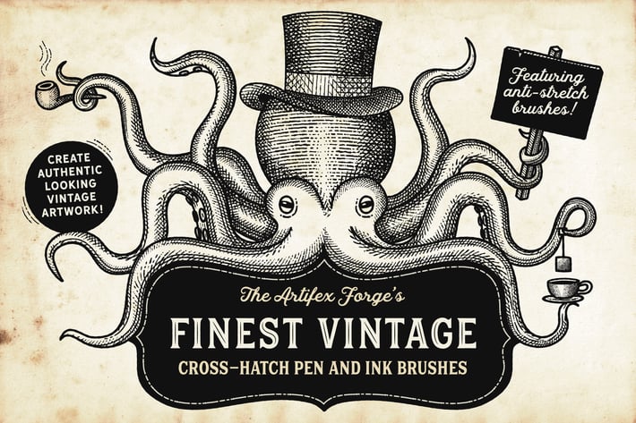 Finest Vintage - Illustrator Brushes