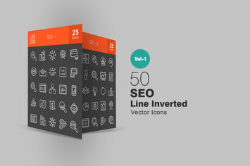 50 SEO Line Inverted Icons