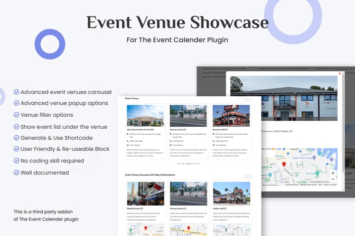 Event Venue Showcase for The Event Calendar