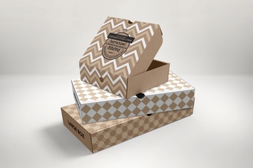 Fish and Chips Stacked Boxes Packaging Mockup