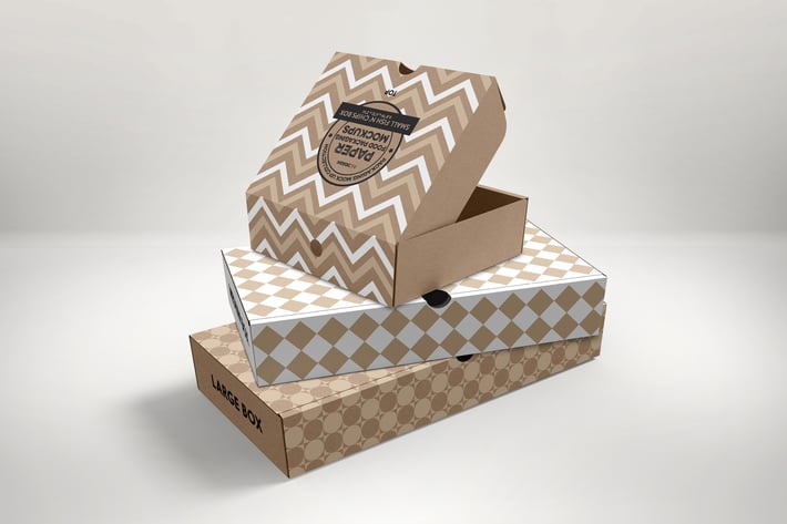 Fish and Chips Stacked Boxes Packaging Mockup