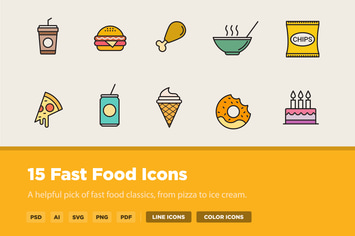 15 Fast Food Icons