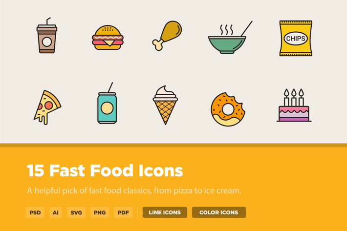 15 Fast Food Icons
