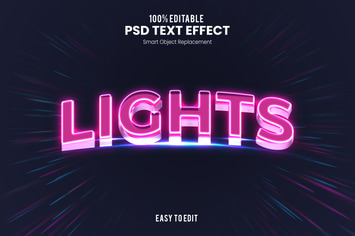 Light - 3D Text Effect PSD